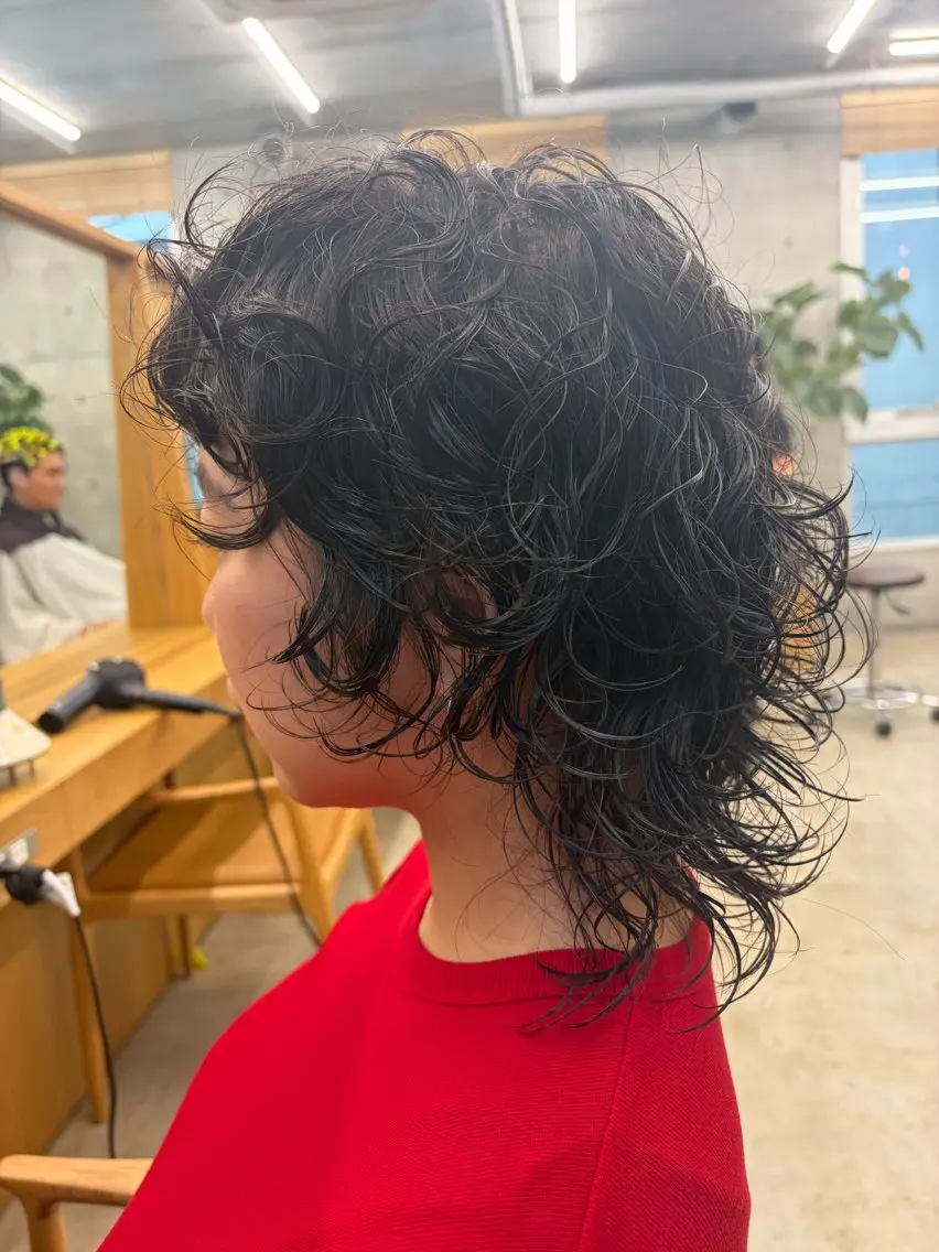 ミディアム パーマ ミディアムパーマ ウルフカット 前田ジュン /ショート/似合わせのヘアスタイル