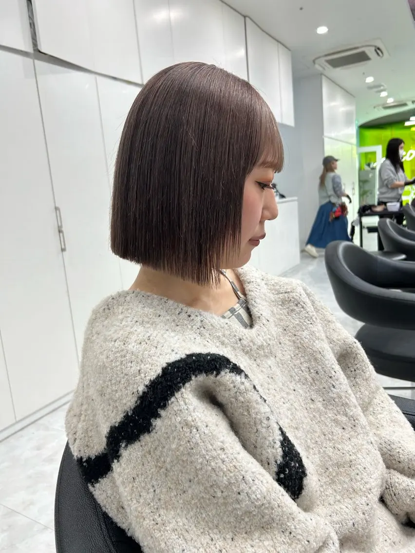 ショート 切りっぱなしボブ ボブ 韓国カット/ パーマ/KOTAのヘアスタイル