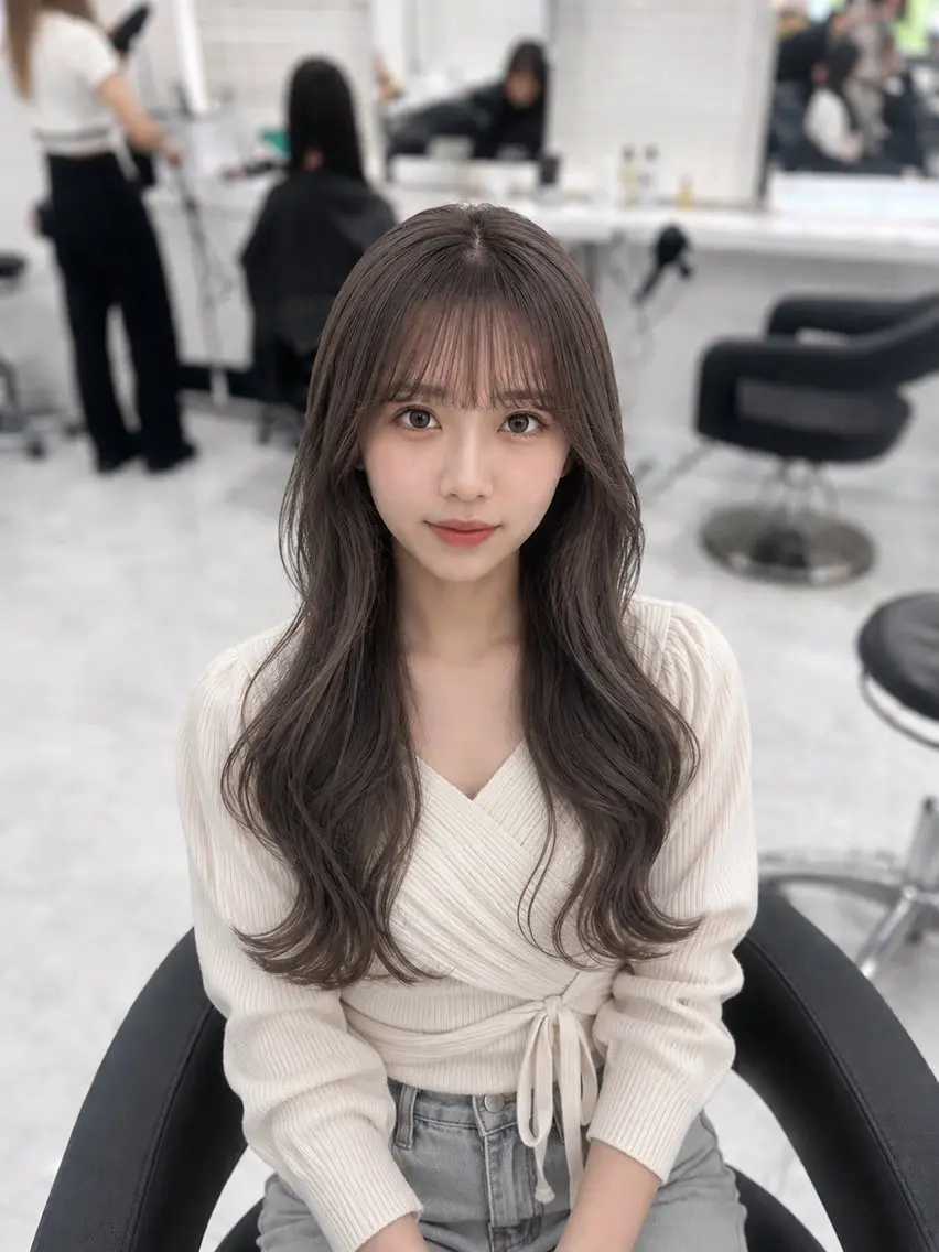 ロング カラー ヘアアレンジ カット ヘアカラー トリートメント 垢抜け透明感 カラー🪽ྀི🤎のヘアスタイル