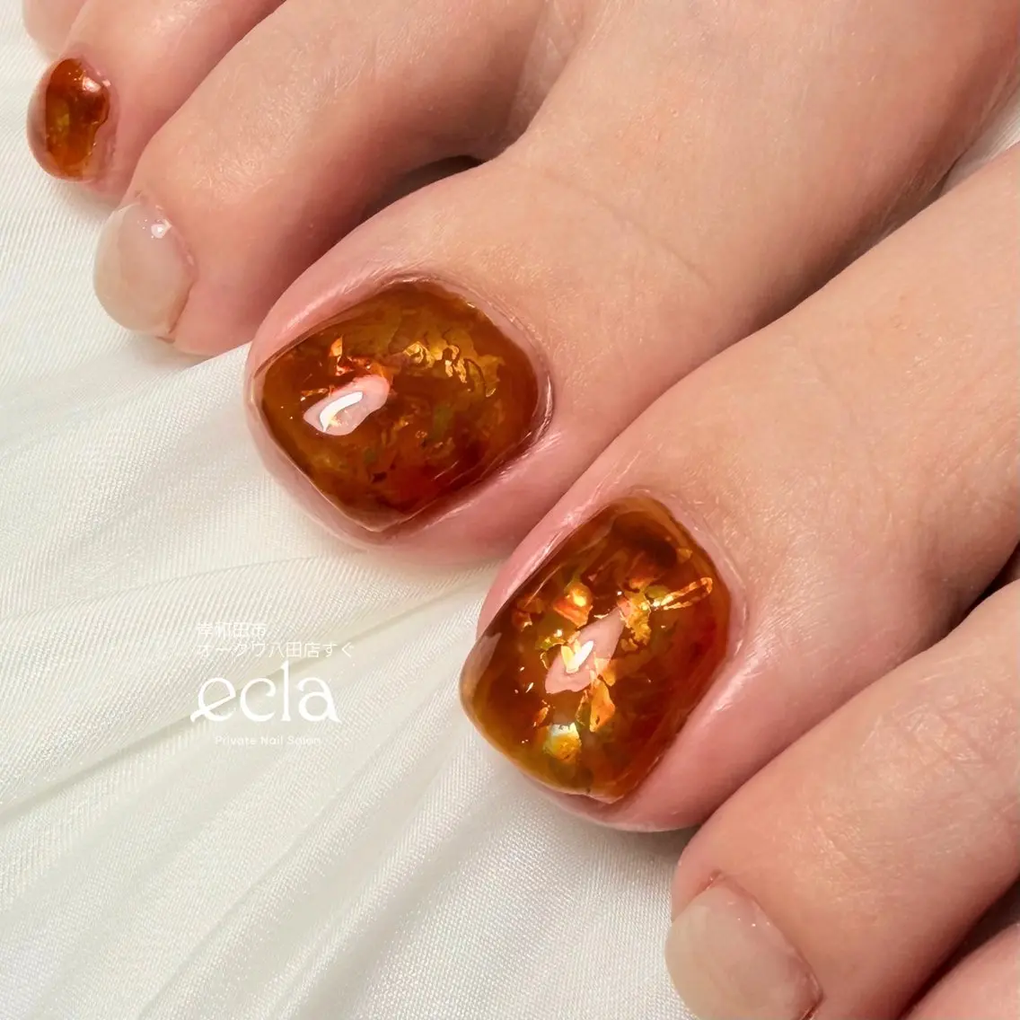 ネイル アートネイル べっ甲ネイル フットネイル Nail Salon ecla 〜エクラ〜のネイルデザイン