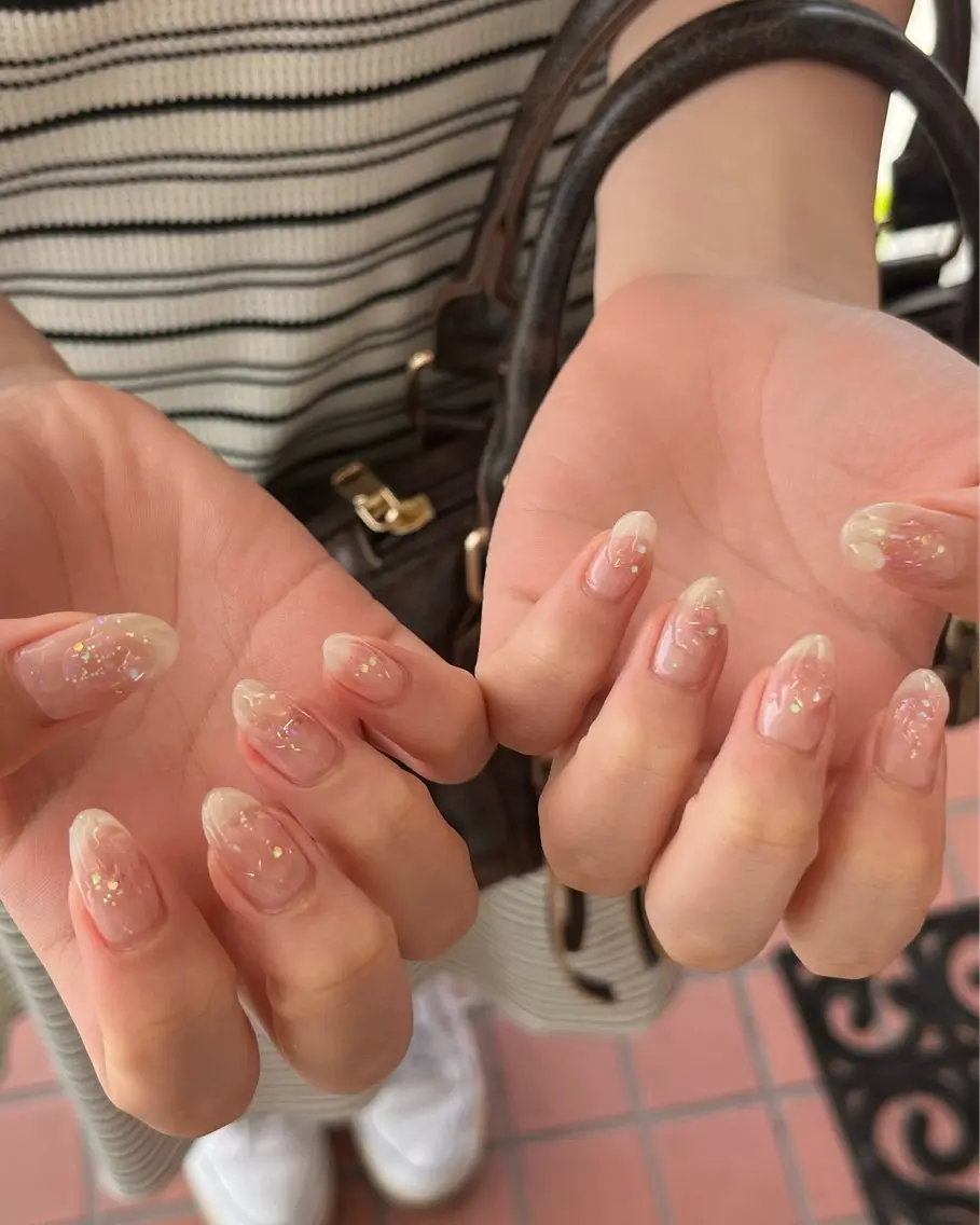 ネイル チークネイル ニュアンスネイル ハンドネイル kanatsu yorikoのネイルデザイン