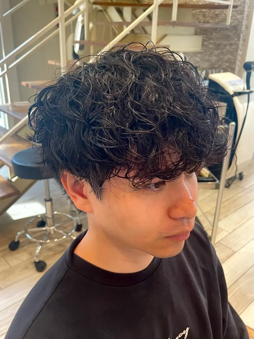 ショート パーマ メンズ くせ毛 カット パーマ パーマ/フェード🔥 佐々木波人のヘアスタイル