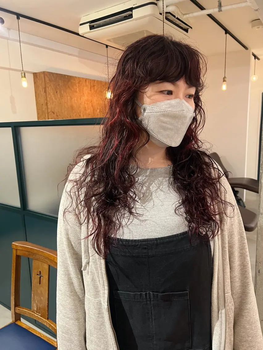カラー ハイライトカラー 暖色/パーマ 🌼クニトウメイのヘアスタイル