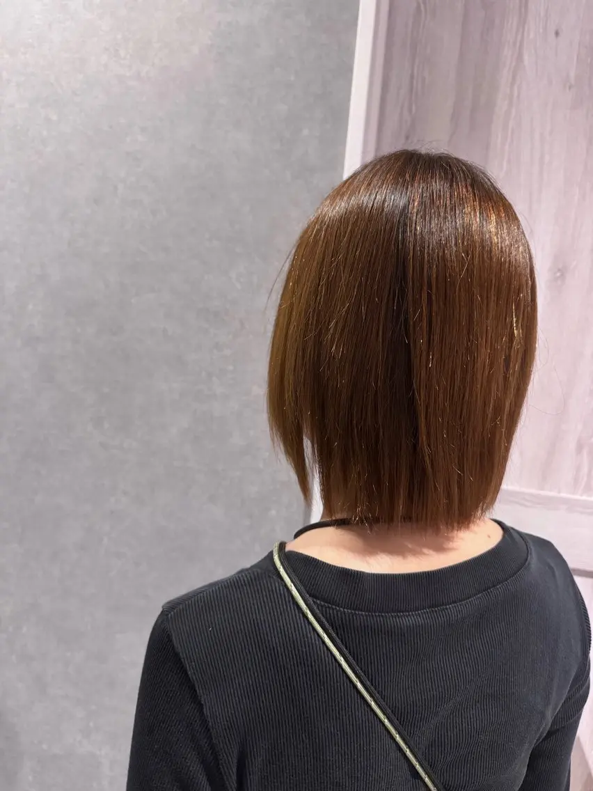 ミディアム 縮毛矯正 トリートメント Applause カリンのヘアスタイル