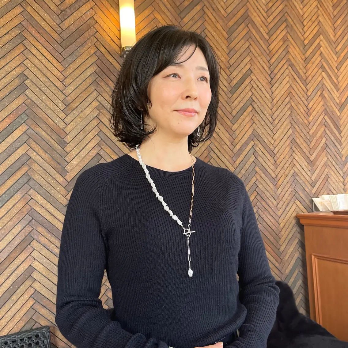 ミディアム くせ毛 髪質改善 カット 黒崎 勝巳のヘアスタイル