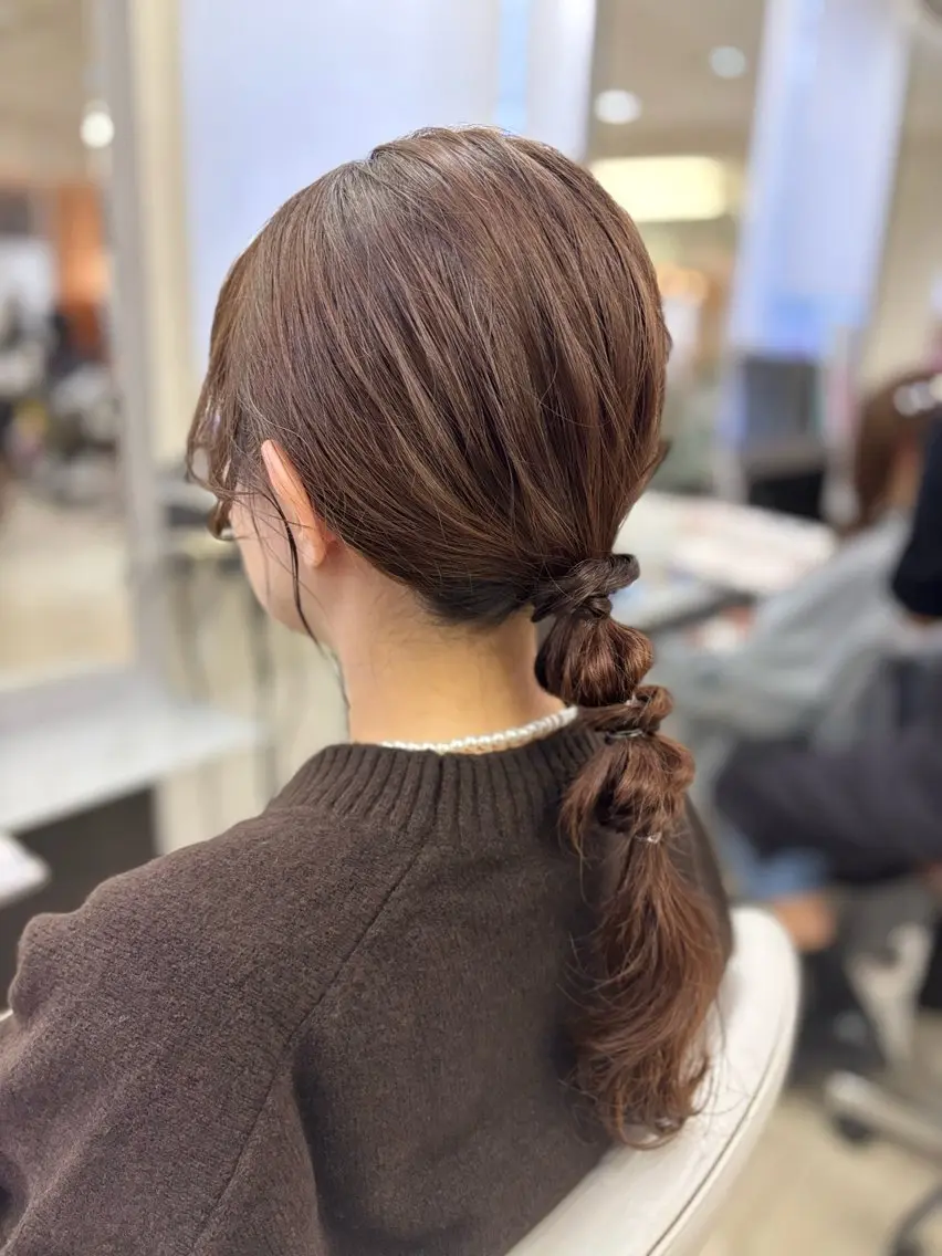 セミロング カラー むとう ひろみのヘアスタイル