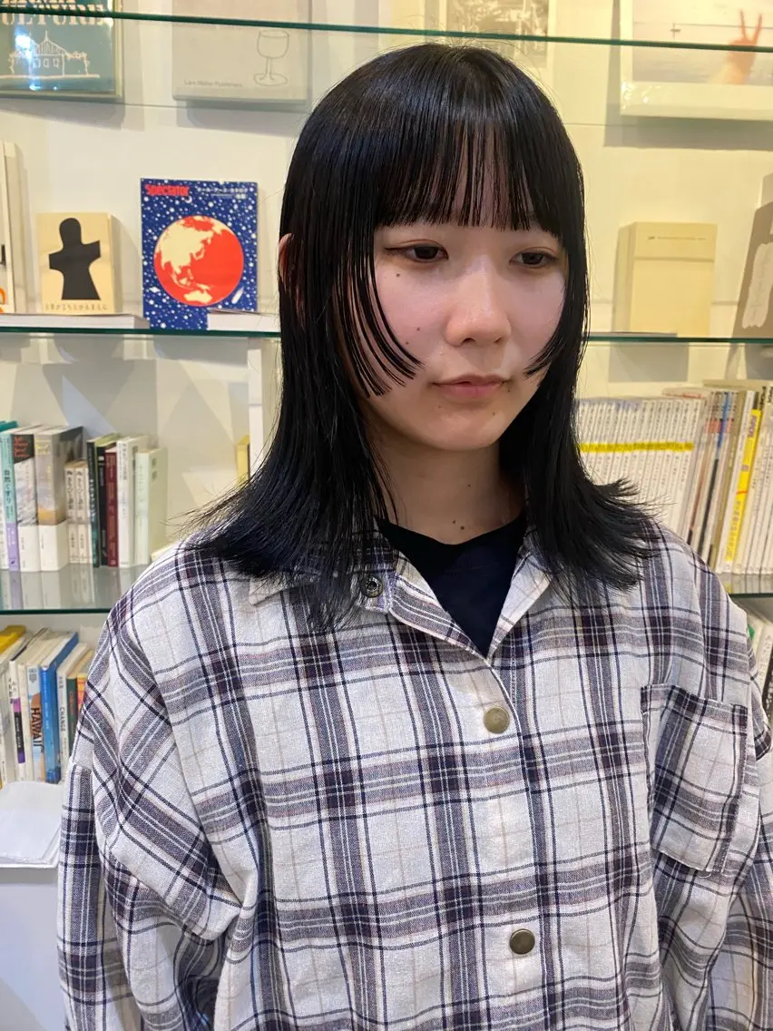 ミディアム カラー 永田 愛莉のヘアスタイル