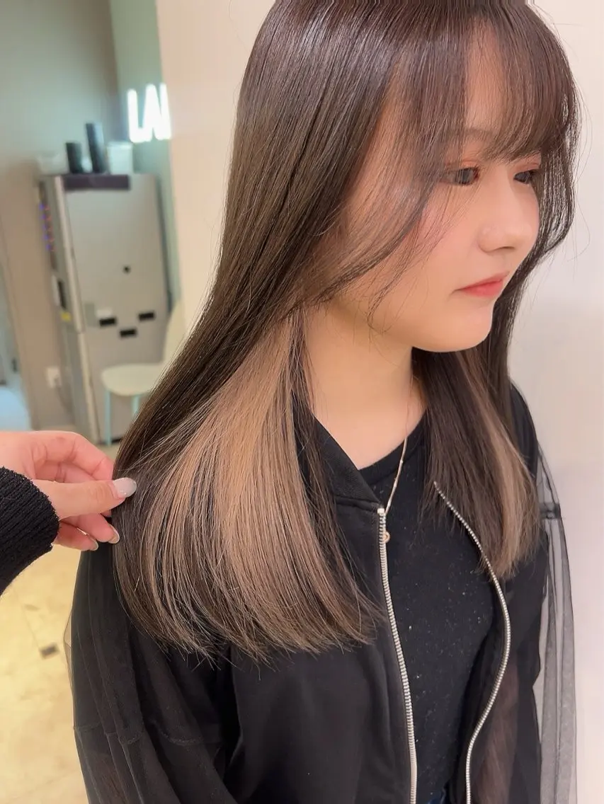 セミロング カラー ヘアカラー トリートメント ヘッドスパ 🥞ベージュ系カラー 【すずきりほ】🥞のヘアスタイル