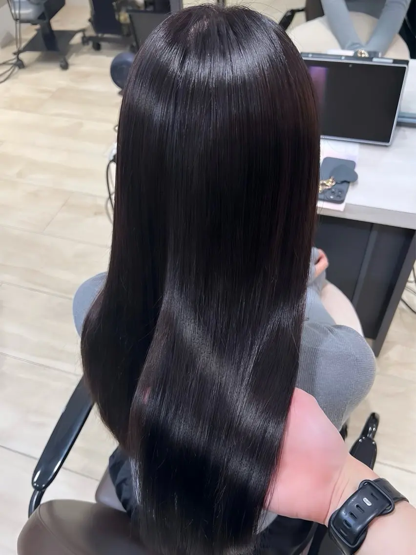 ロング ヘアカラー トリートメント 髪質改善×透明感カラ ー/新宿/SHOKIのヘアスタイル