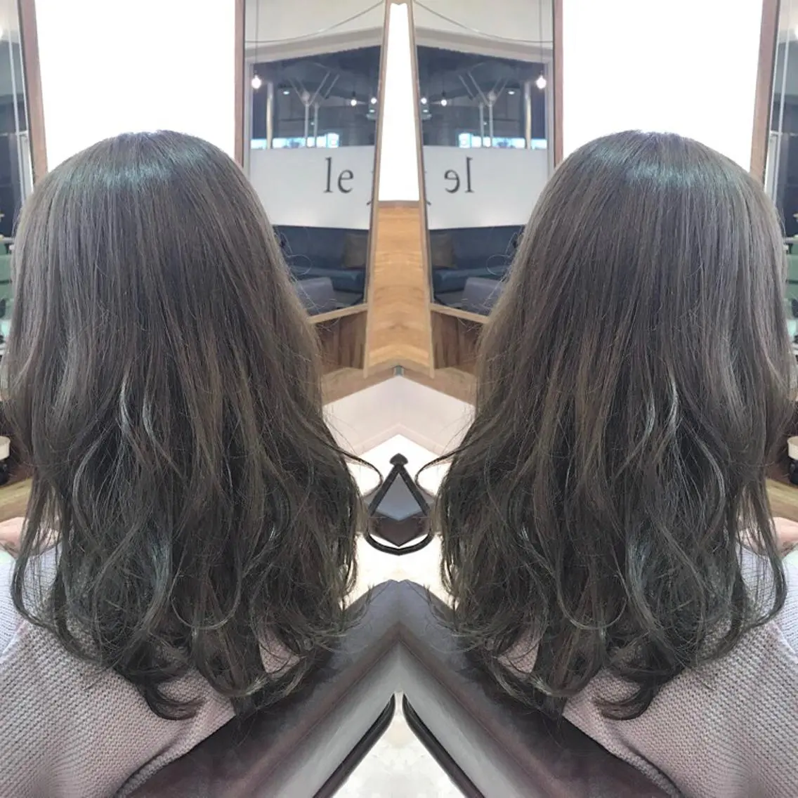 セミロング カラー ハイライトカラー イルミナカラー ハイライト 青木 茂樹⭐️ 透明感カラーのヘアスタイル