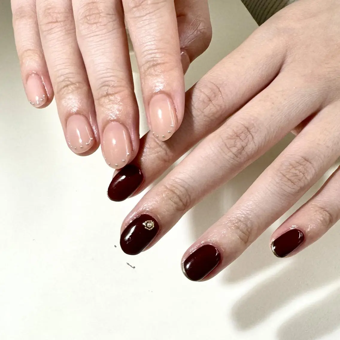 ネイル ジェルネイル 韓国ネイル ニュアンスネイル ワンホンネイル nailstudio eviz新宿店のネイルデザイン
