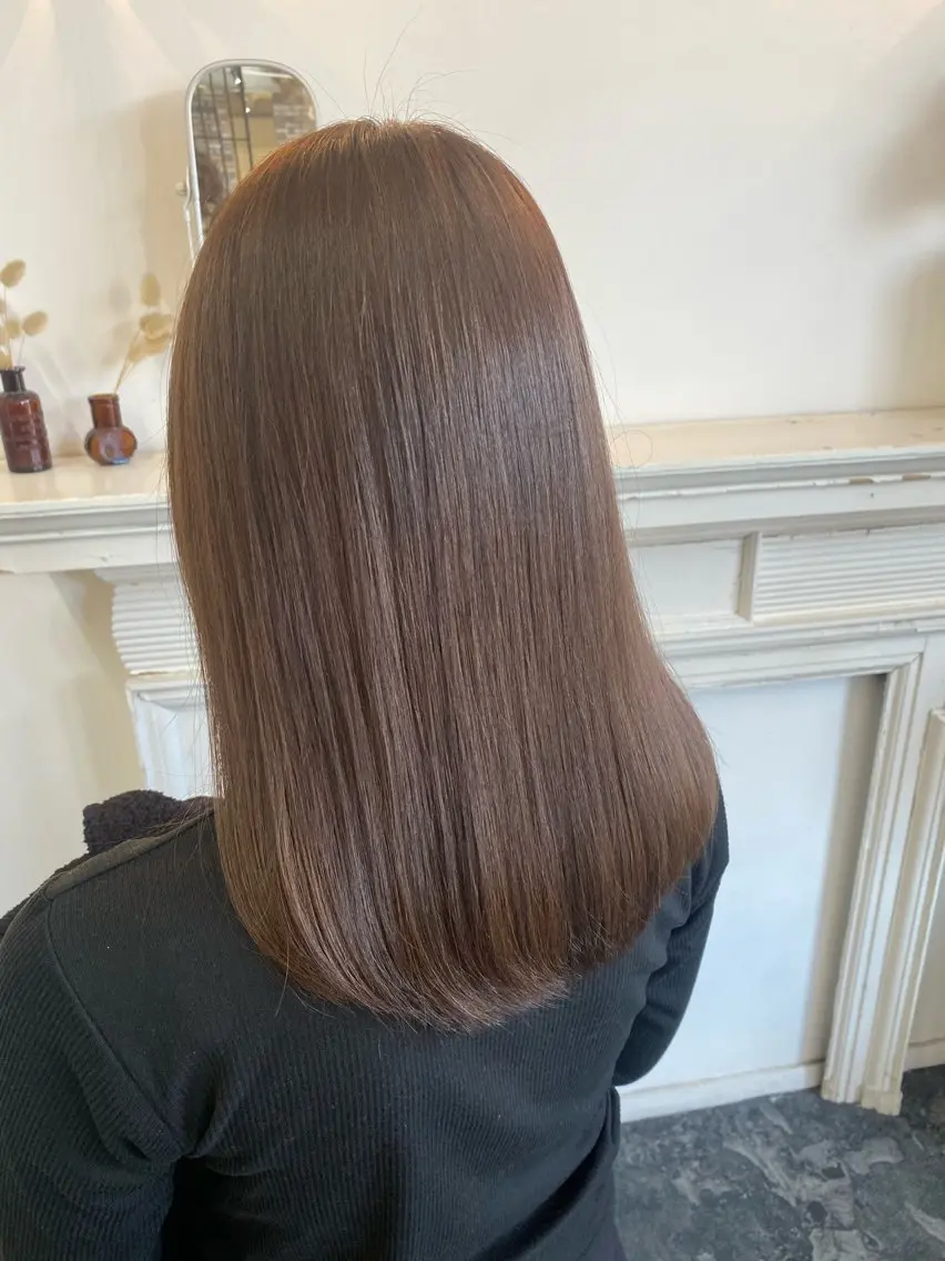 セミロング カラー オリーブカラー ヘアカラー トリートメント SET-UP りこ🧸のヘアスタイル