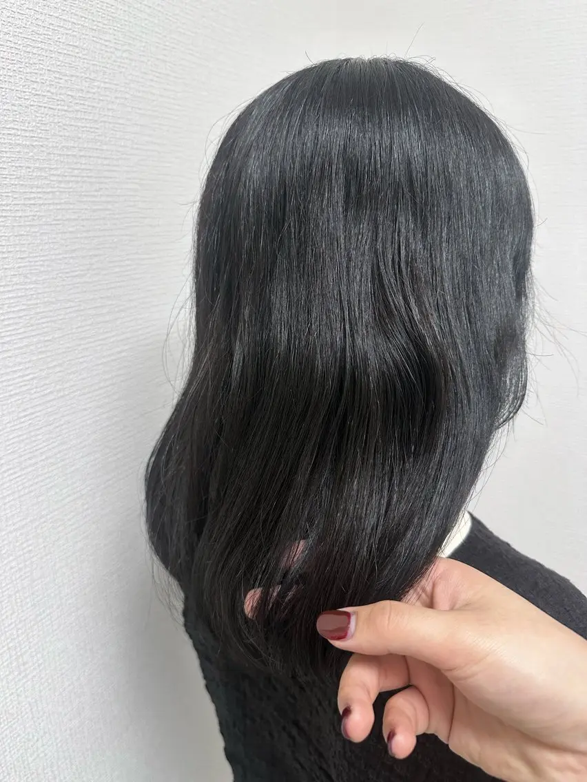 ロング カラー 黒髪 ブルーカラー ブルーブラック 表参道指名1位💖 カラーの達人💗のヘアスタイル