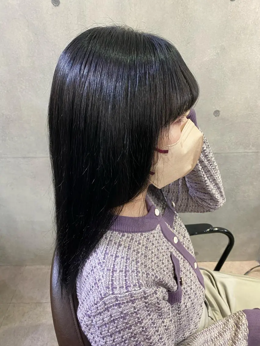 【就活・実習向け暗髪カラー🖤】サラサラ暗髪ヘアに仕上げます💞の写真