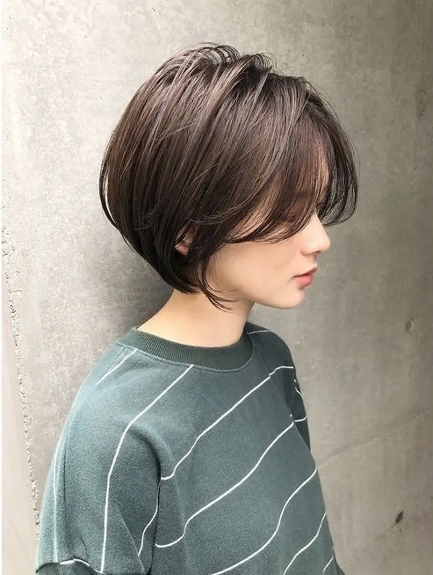 ショート カラー 小顔ショート🏅/ 透明感カラー/みらいのヘアスタイル