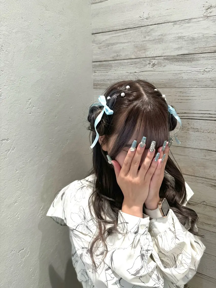 ロング ヘアアレンジ ボブ ヘアセット アイブロウ🎀 ヘアメ🎀みくの眉毛・アイブロウイメージ