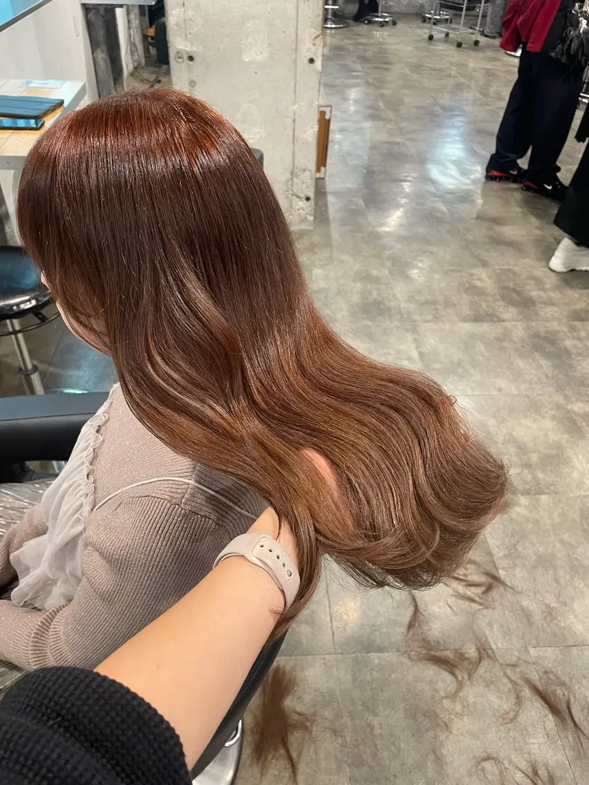 セミロング カラー ヘアカラー ハイトーン 横浜💞ミオのヘアスタイル