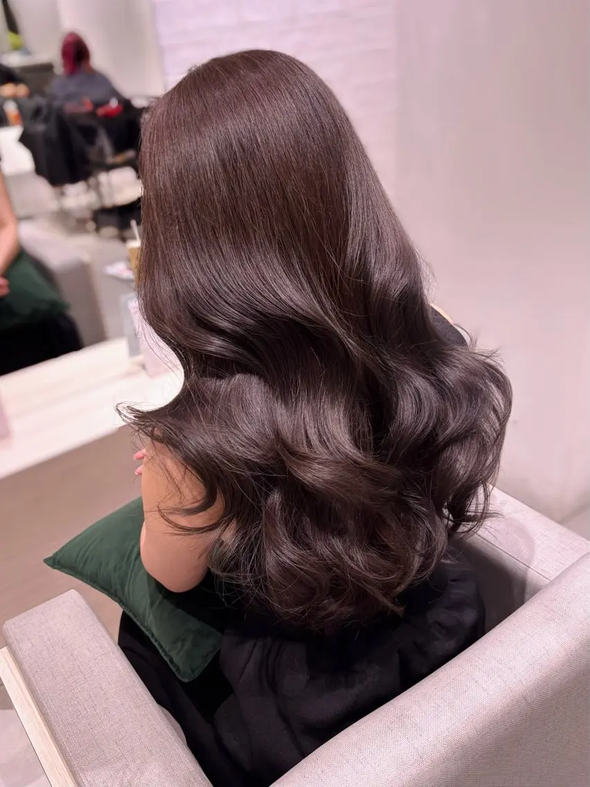 ロング カラー ベージュカラー グレージュ ミント 韓国風ヘア レイヤーカット カット ヘアカラー トリートメント 銀座/韓国レイヤー/ 艶カラー🍓原田侑依のヘアスタイル