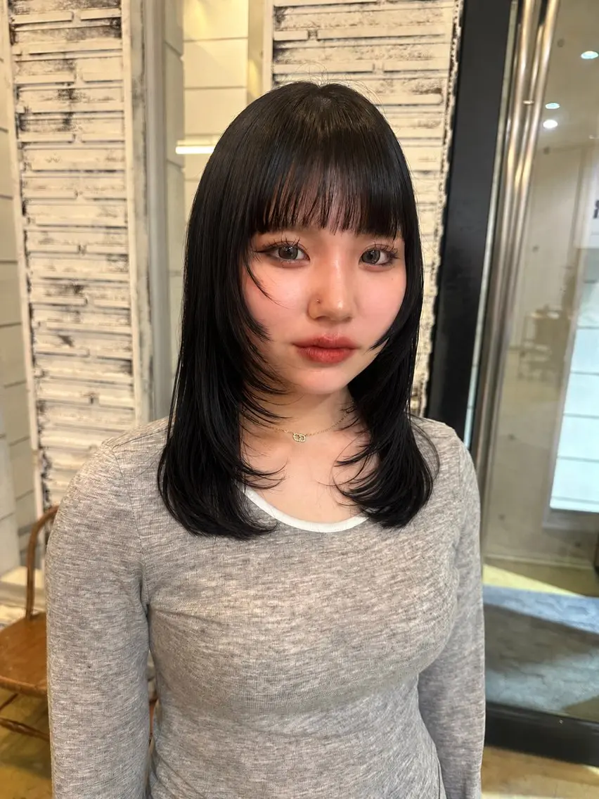 セミロング カラー ヘアカラー 名古屋カラー ひかりのヘアスタイル