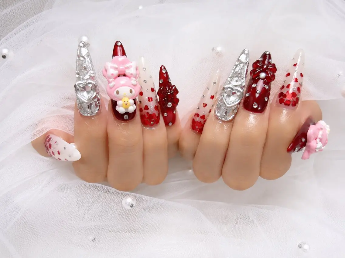 ネイル バレンタイン ハンドネイル 💋LOTUS渋谷 mizuki💋のネイルデザイン