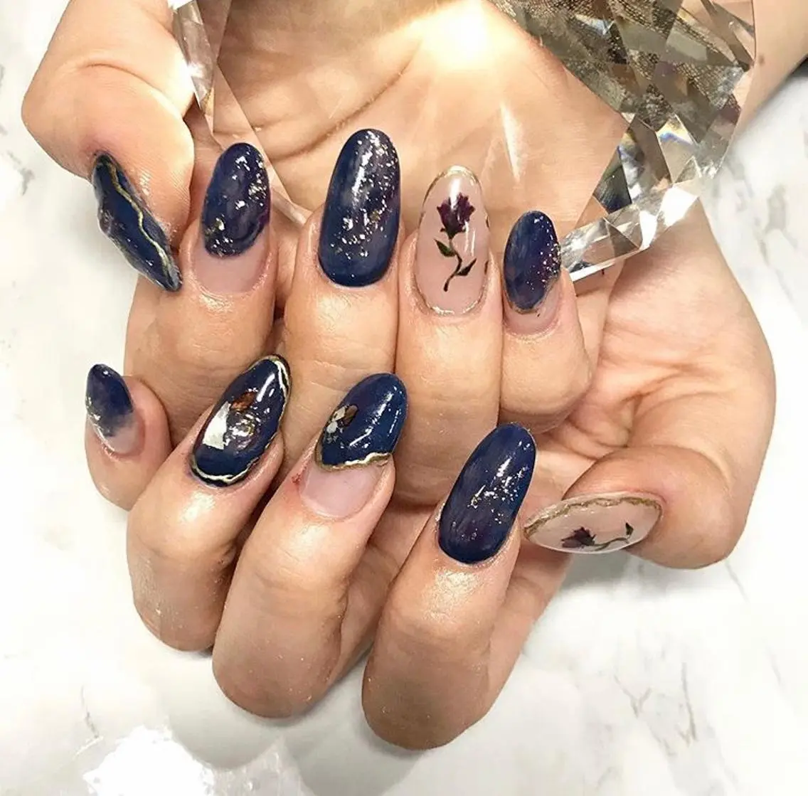ネイル 渋谷／チップ長さ出し 👑アプレgel-xのネイルデザイン