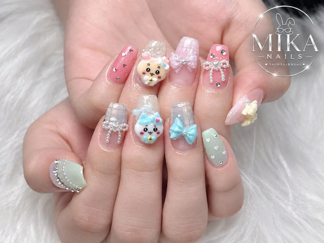ネイル アートネイル チークネイル ドット フットネイル フレンチネイル ハンドネイル 🌷Luna Mika🌷のネイルデザイン
