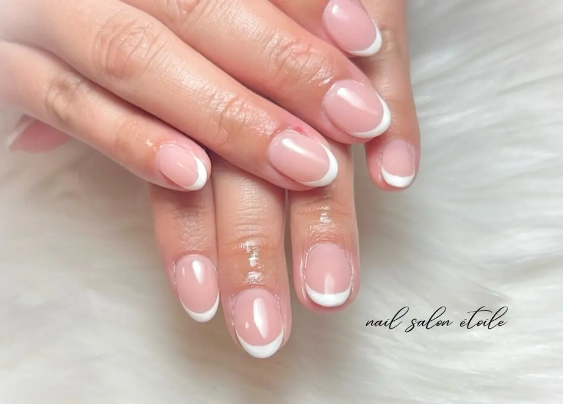 ネイル フレンチネイル オフィスネイル ピンク シンプルネイル ハンドネイル nail salon étoileのネイルデザイン