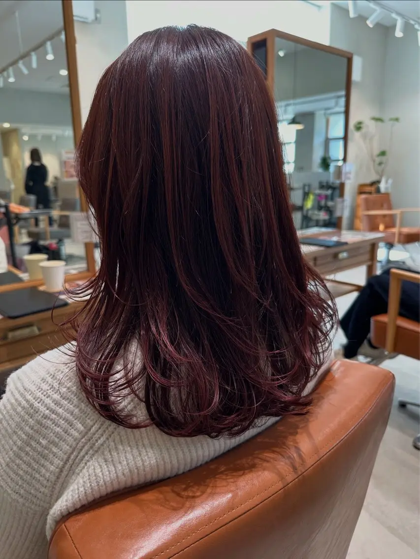 セミロング カラー ピンクカラー バイオレットカラー レイヤーカット 永野真也 透明感カラー🪞のヘアスタイル