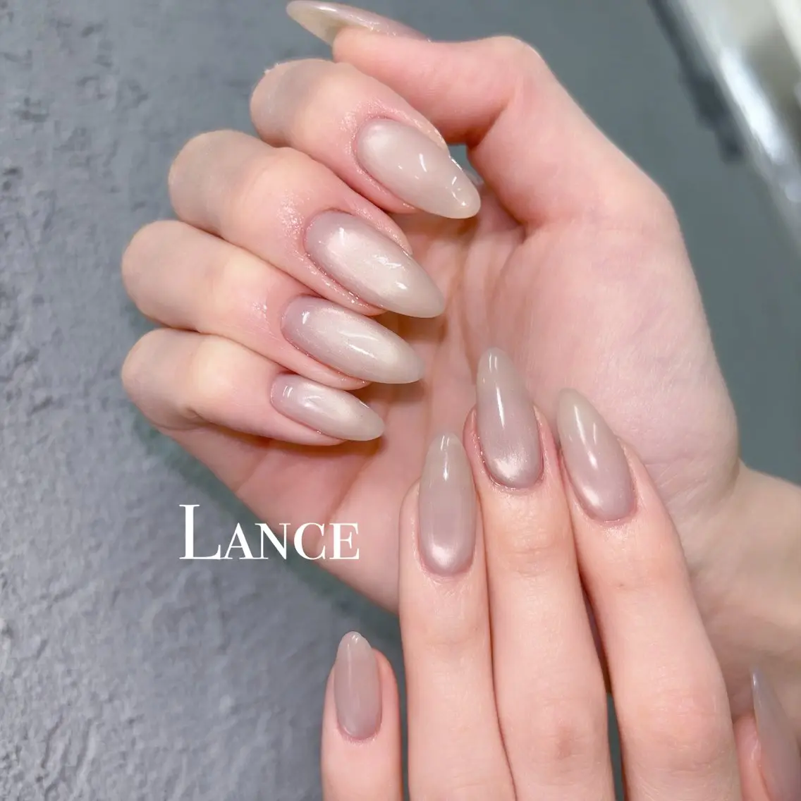 ネイル オーロラネイル フットネイル フレンチネイル ガラスフレンチ 氷ネイル・うるうるネイル ハンドネイル Lance nailのネイルデザイン