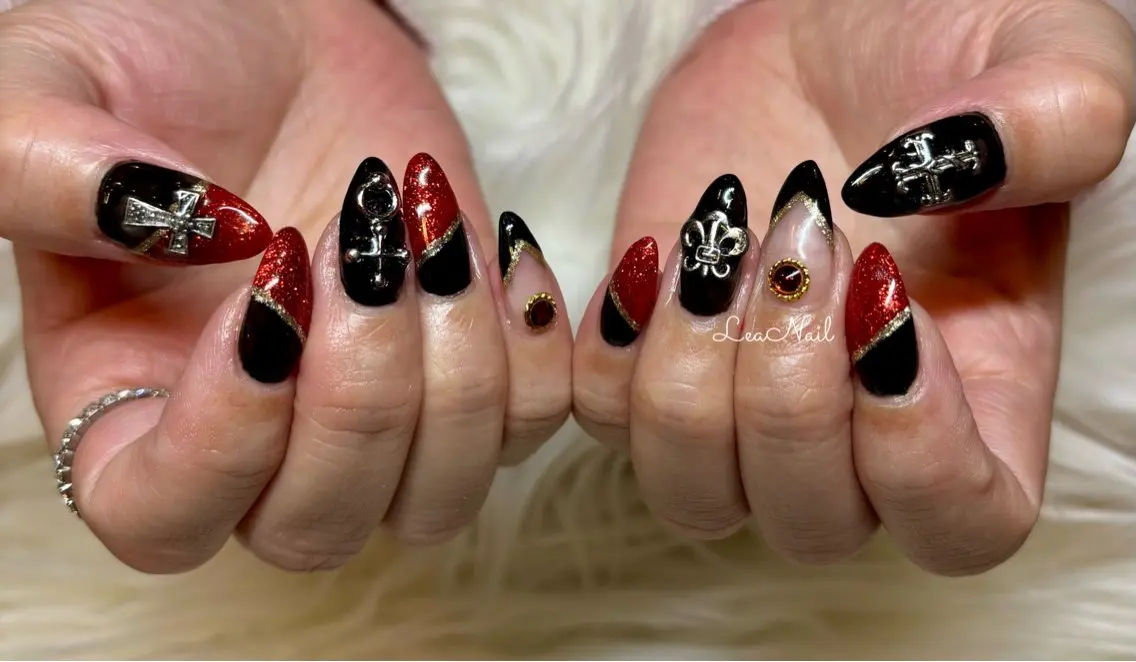 ネイル 持ち込み 赤色 Lea Nailのネイルデザイン