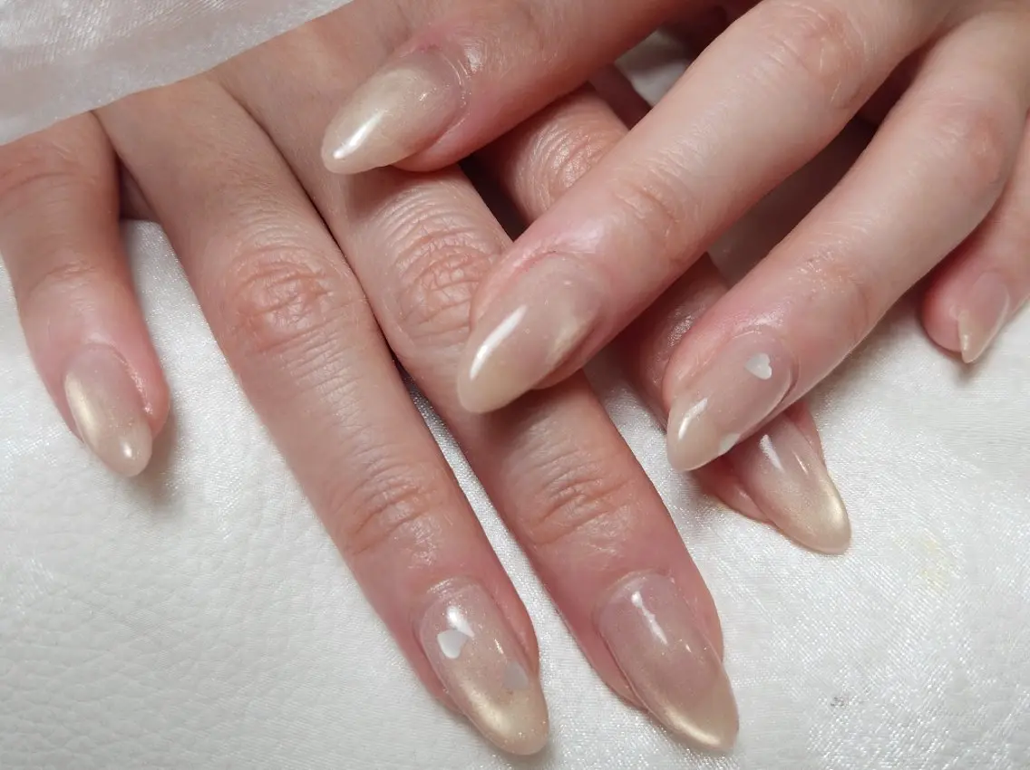 ネイル ガーリー ハート マグネットネイル シンプルネイル バレンタイン Nailroom3  古屋のネイルデザイン