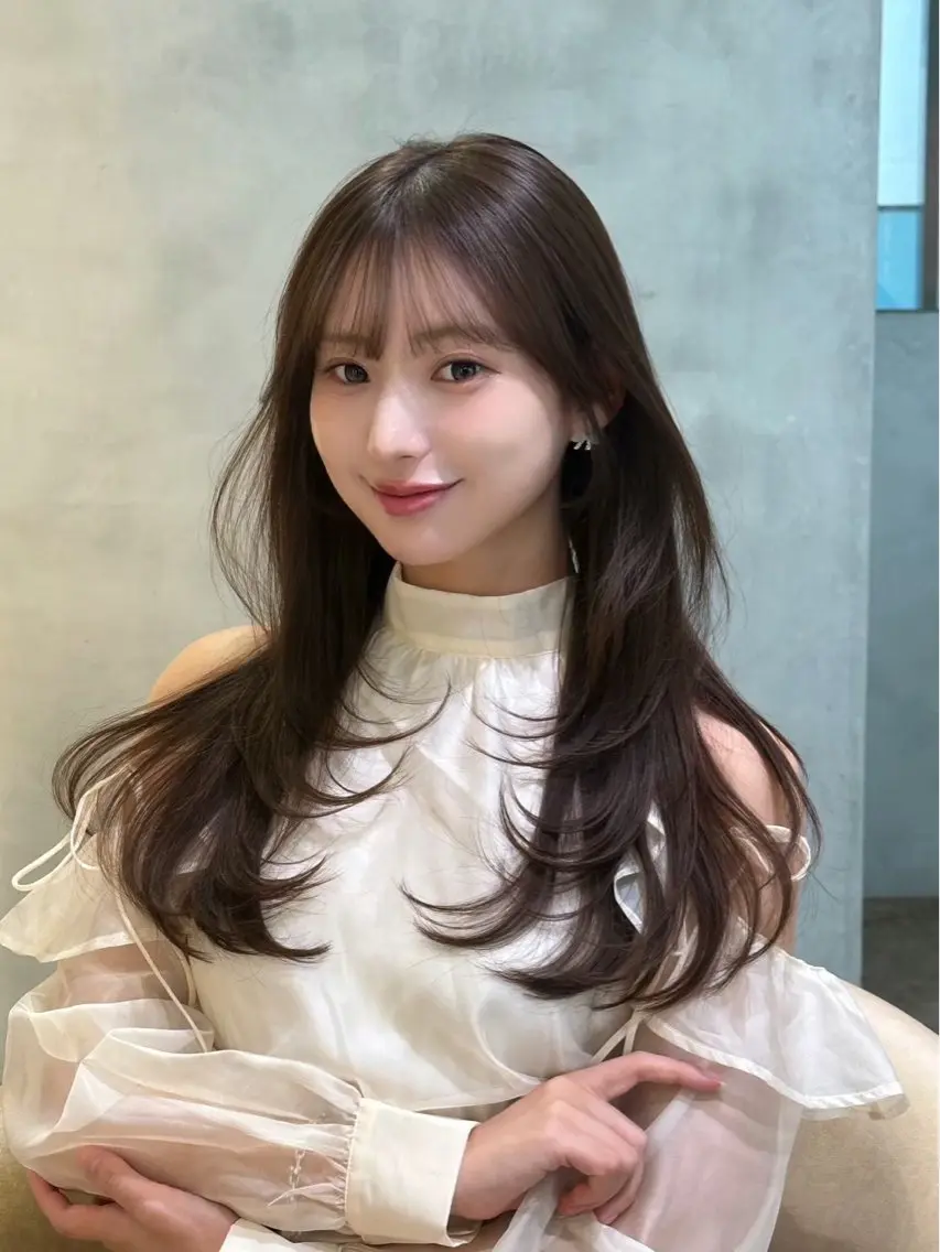 ロング カラー カット ヘアカラー トリートメント 🦋韓国風レイヤー/ 艶髪矯正🦋凛太郎のヘアスタイル