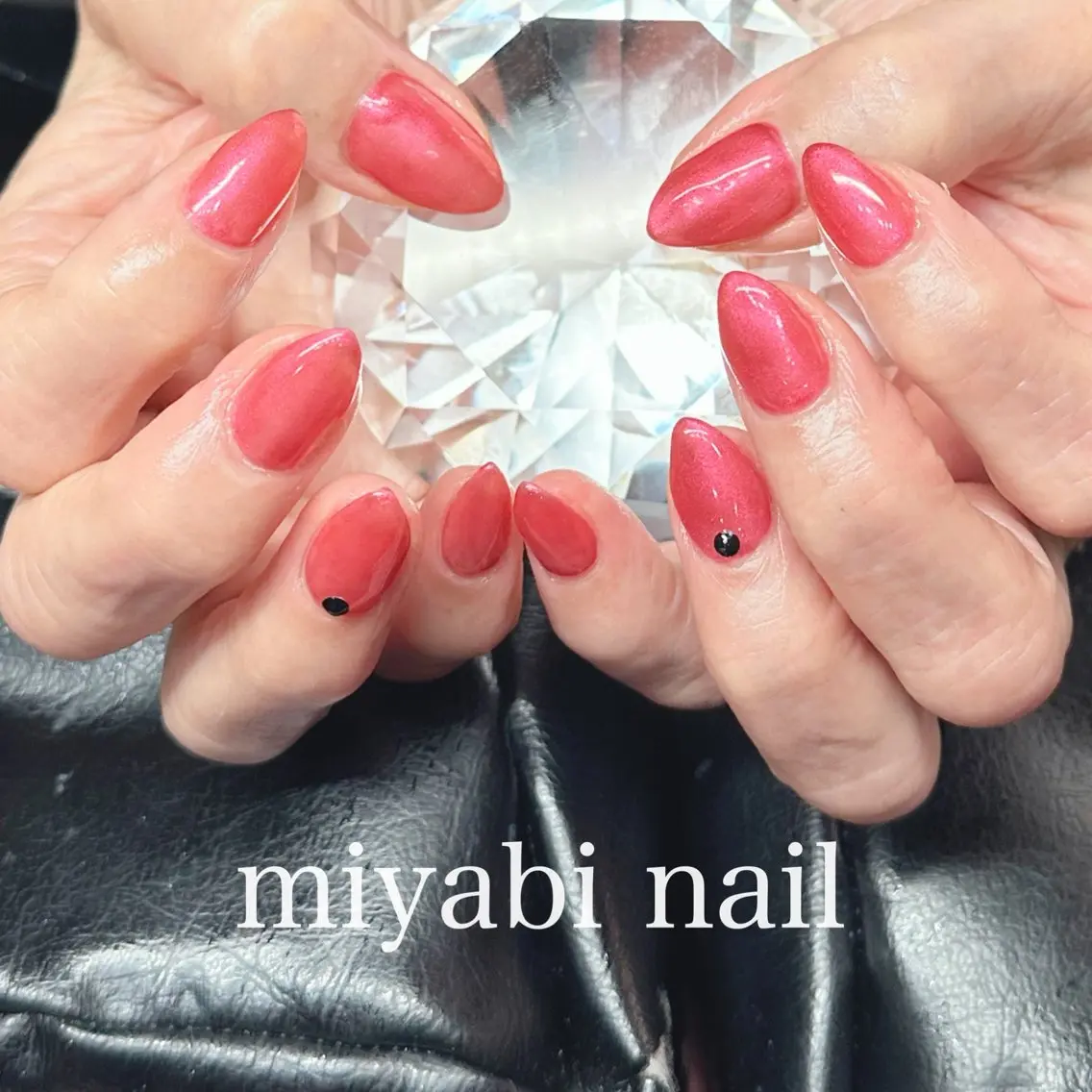 ネイル ジェルネイル 持ち込み ピンク シンプルネイル 冬ネイル ハンドネイル miyabi nail 桂川駅近くのネイルデザイン