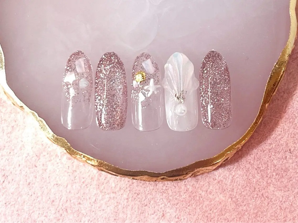 ネイル アートネイル フラッシュネイル フラワーネイル ジェルネイル ガーリー Puti nailのネイルデザイン