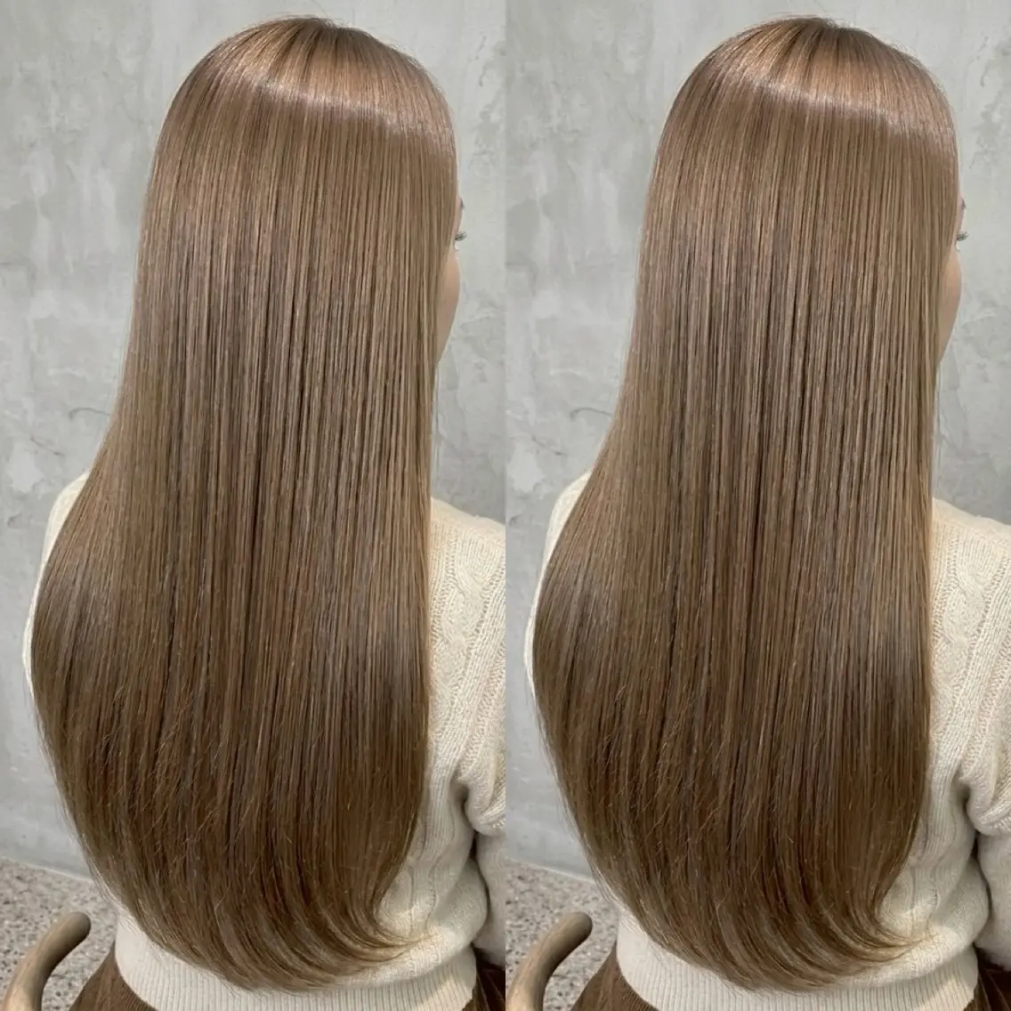ロング カラー ベージュカラー ヘアカラー なんば、心斎橋🍓 ハイトーンnicoのヘアスタイル