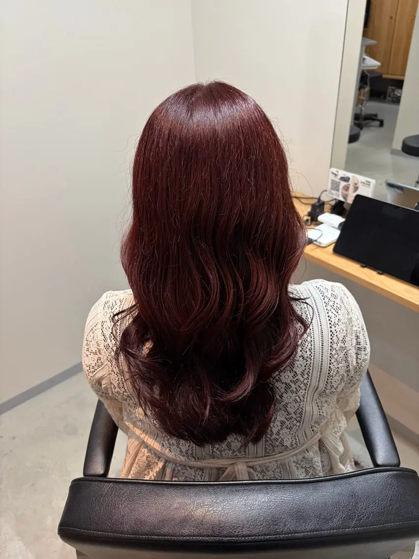 ロング omaフクダ 縮毛矯正/艶髪カラーのヘアスタイル