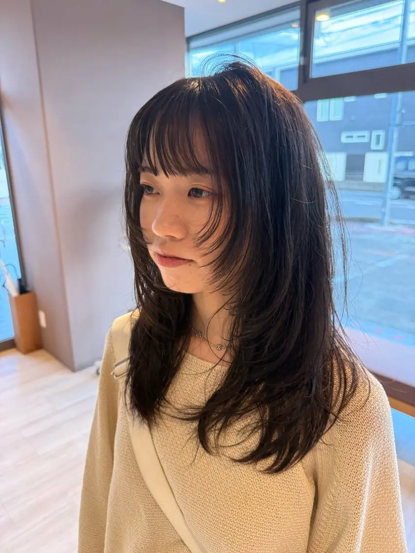 ロング レイヤーカット カット トリートメント Lien.テラダ 各務原スタイリストのヘアスタイル