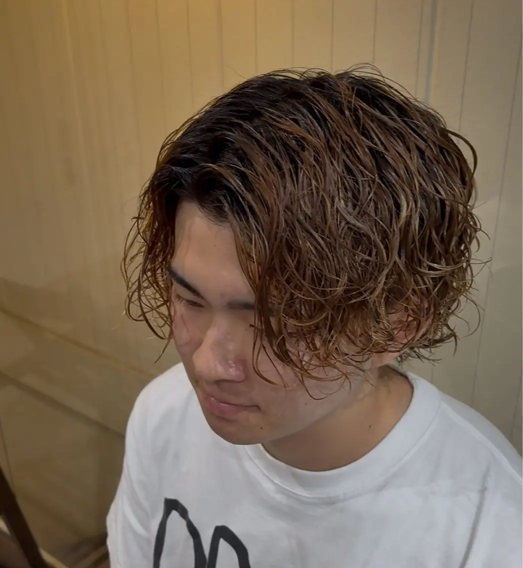 ミディアム パーマ ミディアムパーマ りょうま⚡️新小岩 ニュアンスパーマのヘアスタイル
