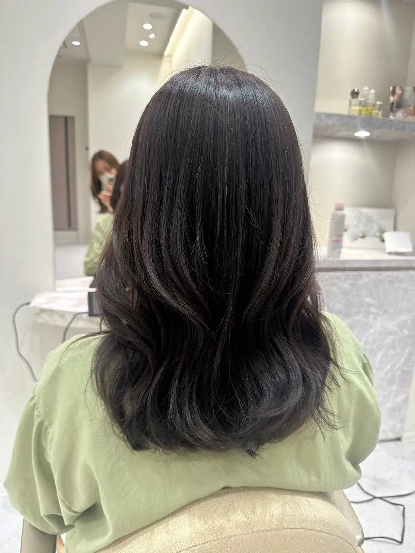 セミロング カラー カット ヘアカラー トリートメント 韓国レイヤー✨ yasuko銀座のヘアスタイル