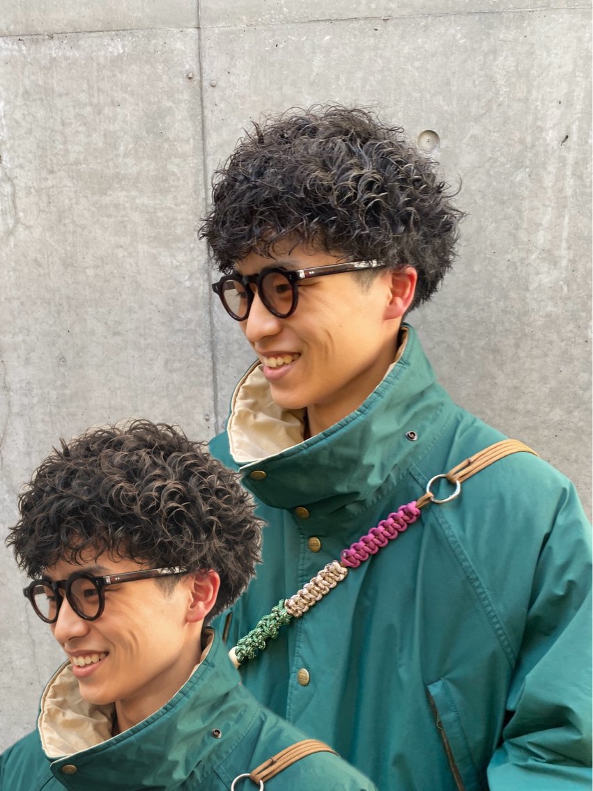 ミディアム パーマ メンズ カット パーマ 菊池大一 溝の口パーマのヘアスタイル