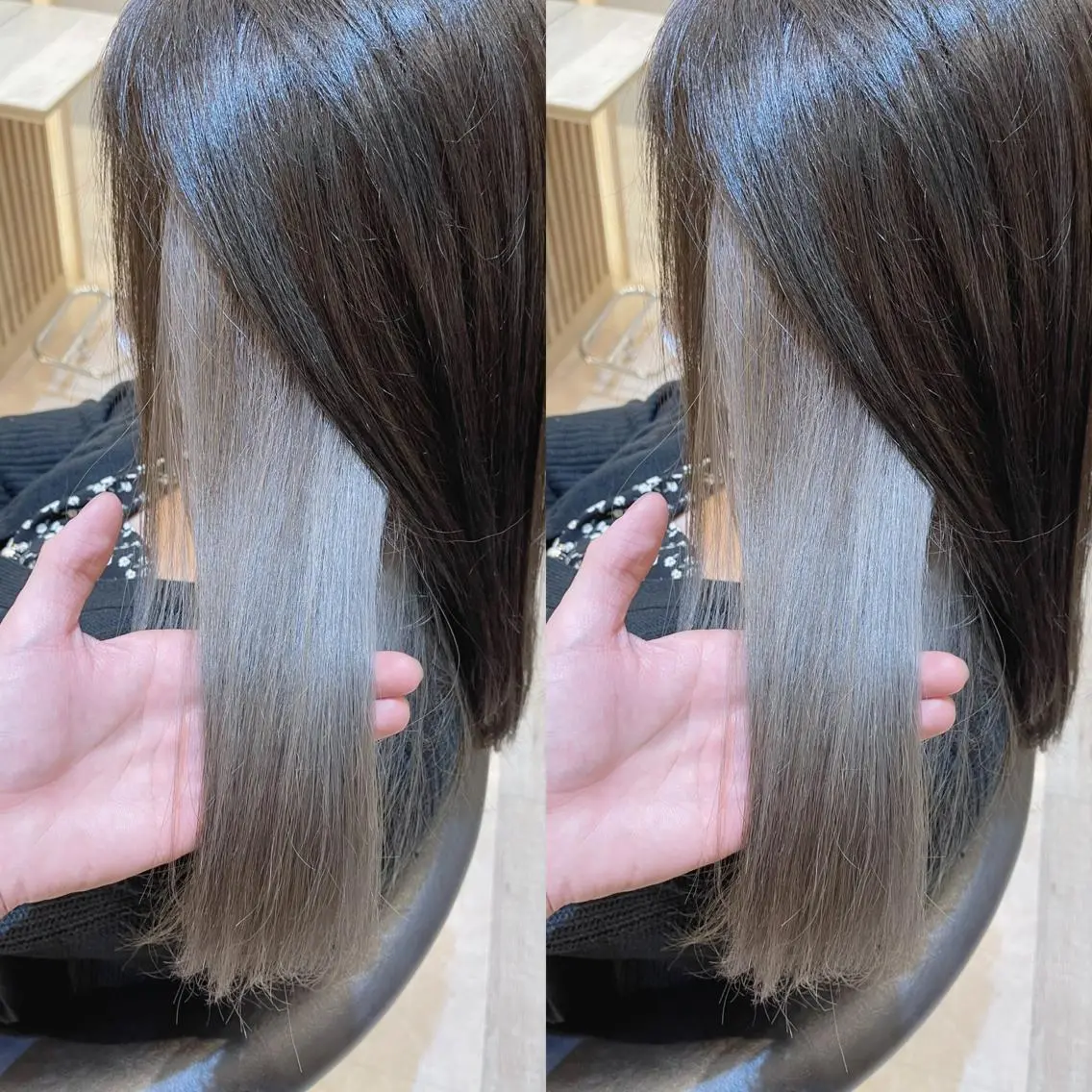 カラー ブリーチ グレージュ 佐々木 裕一のヘアスタイル