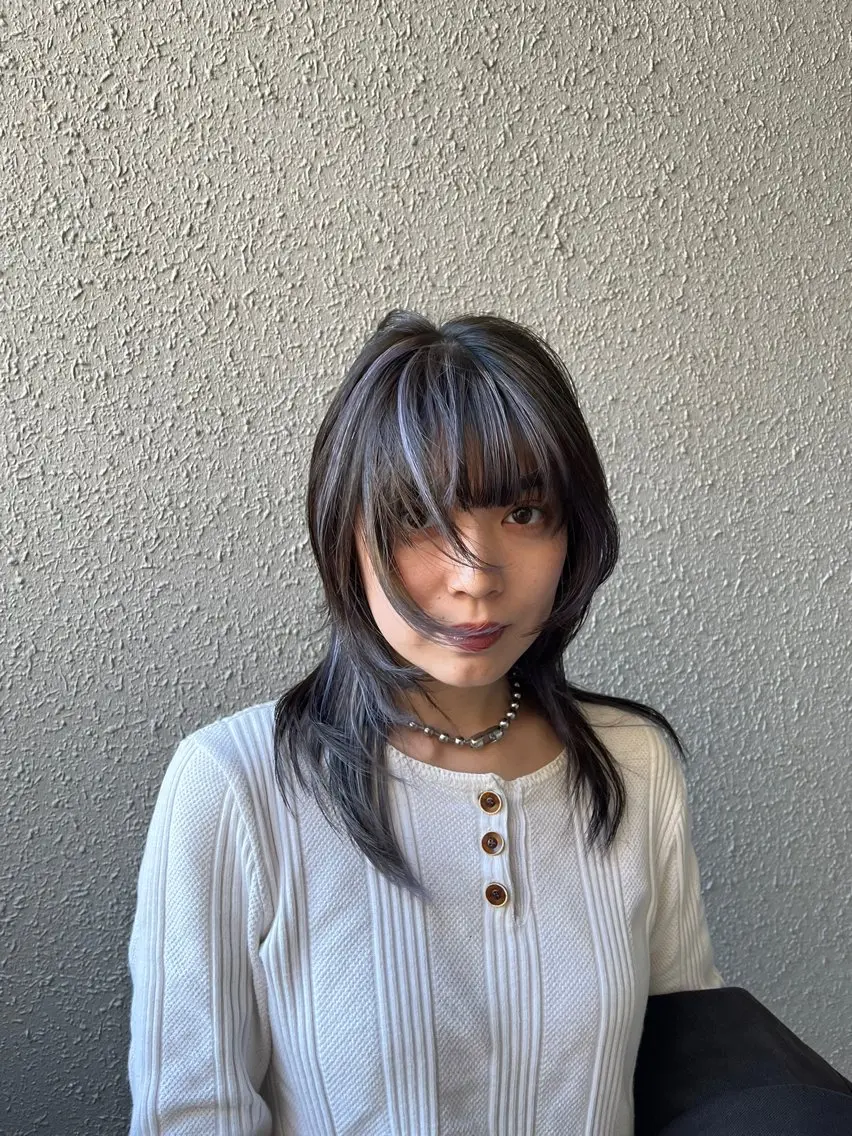 ミディアム カラー ヘアカラー 中川 蓮のヘアスタイル