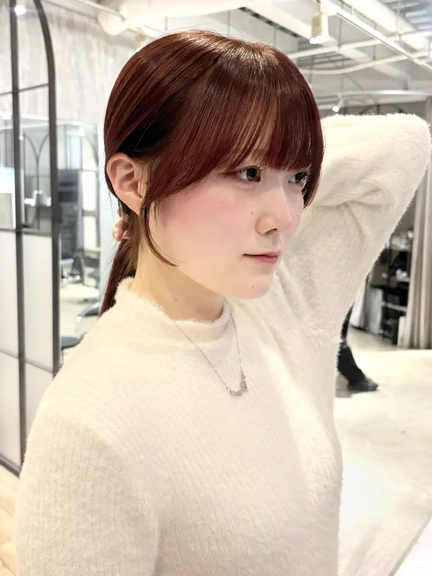セミロング 顔周りカット カット ヘアカラー トリートメント 西田  美侑/ 前髪・顔周りカットのヘアスタイル