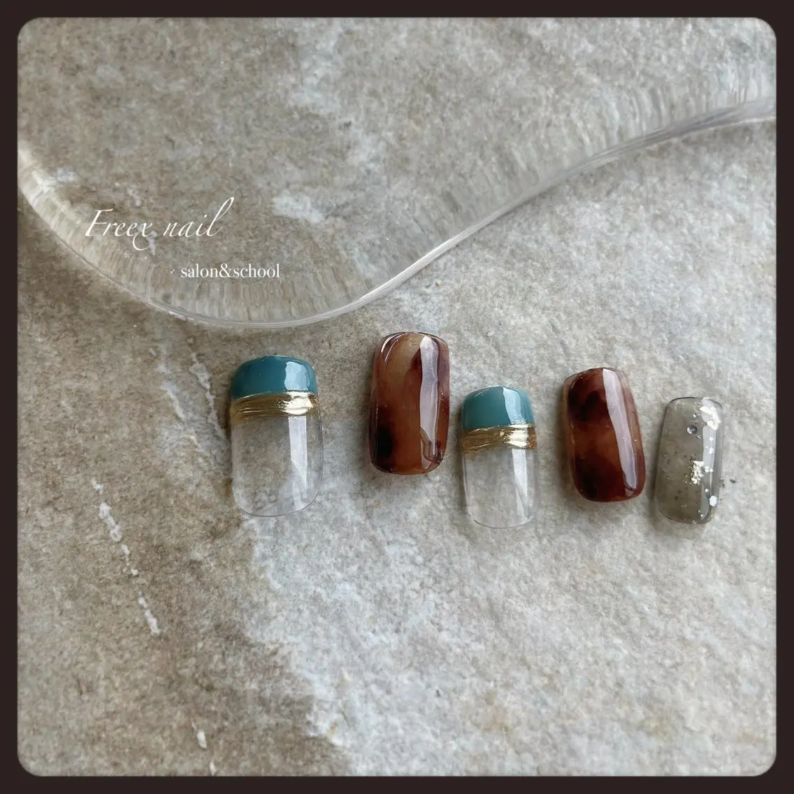 ネイル べっ甲ネイル ハンドネイル ハンドケア freex nail /ニュアンス/個性派のネイルデザイン