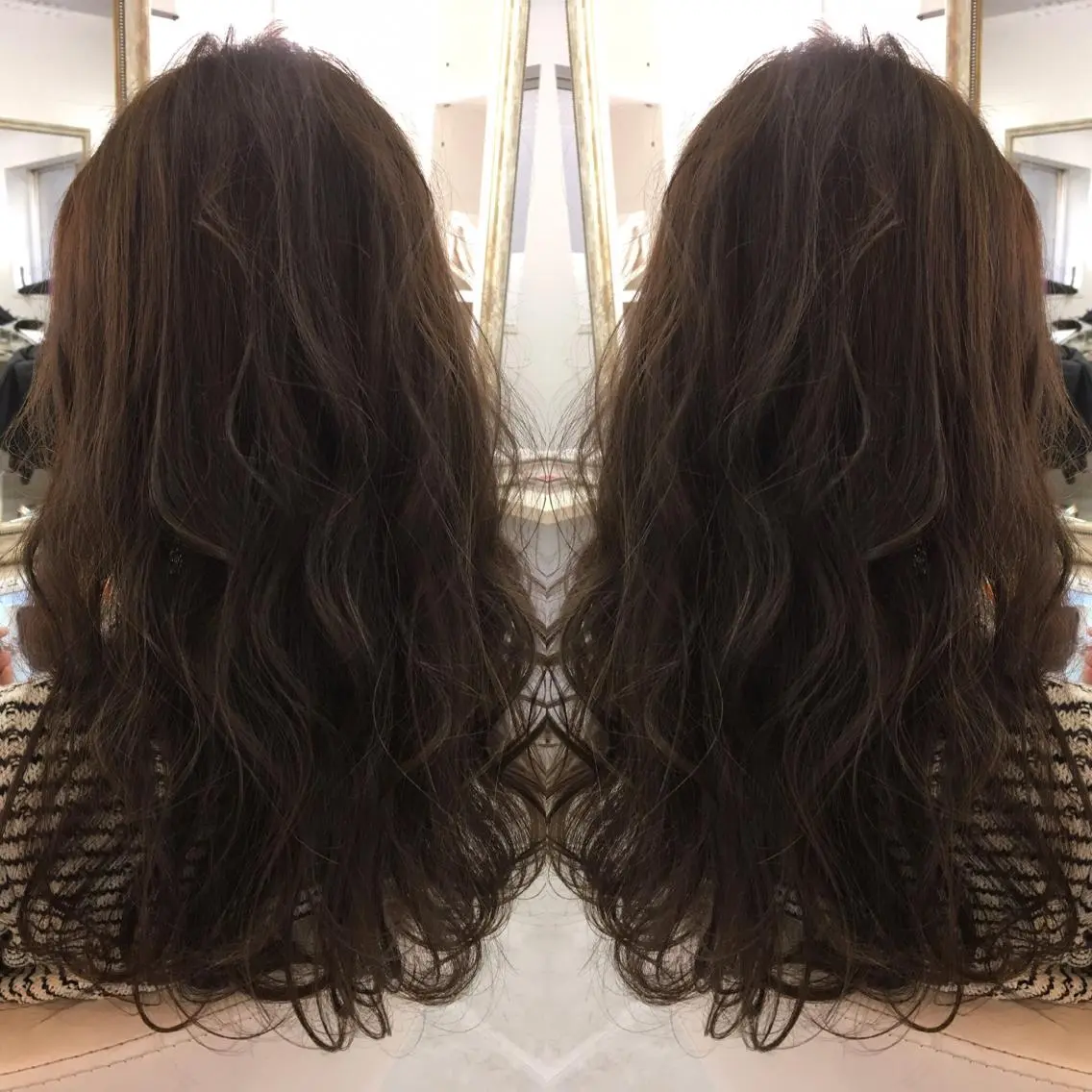 セミロング ロング カラー 髪質改善 中川 翔のヘアスタイル