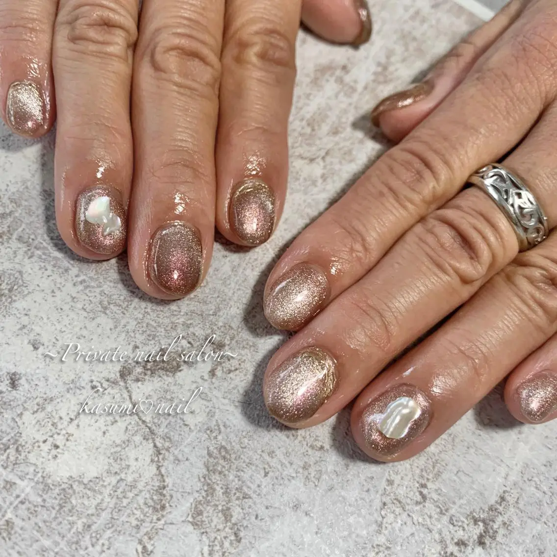 ネイル ラメ(グリッター) マグネットネイル ミラーネイル ニュアンスネイル 冬ネイル KASUMI♡ Nailのネイルデザイン