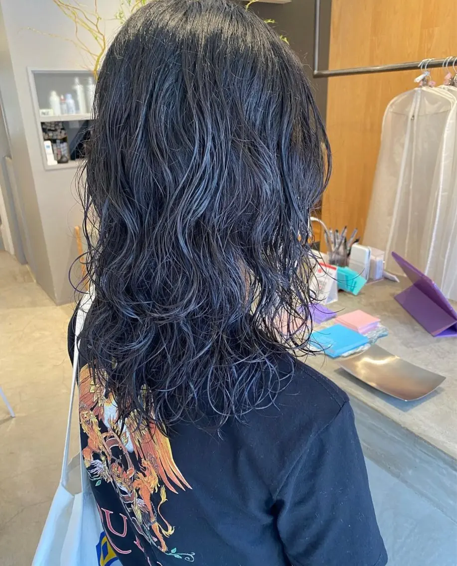 セミロング パーマ セミロングパーマ 美容室 SOLASのヘアスタイル