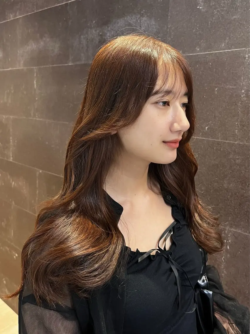 セミロング カット ヘアカラー トリートメント 🦋 韓国hair 🖤 RAMのヘアスタイル