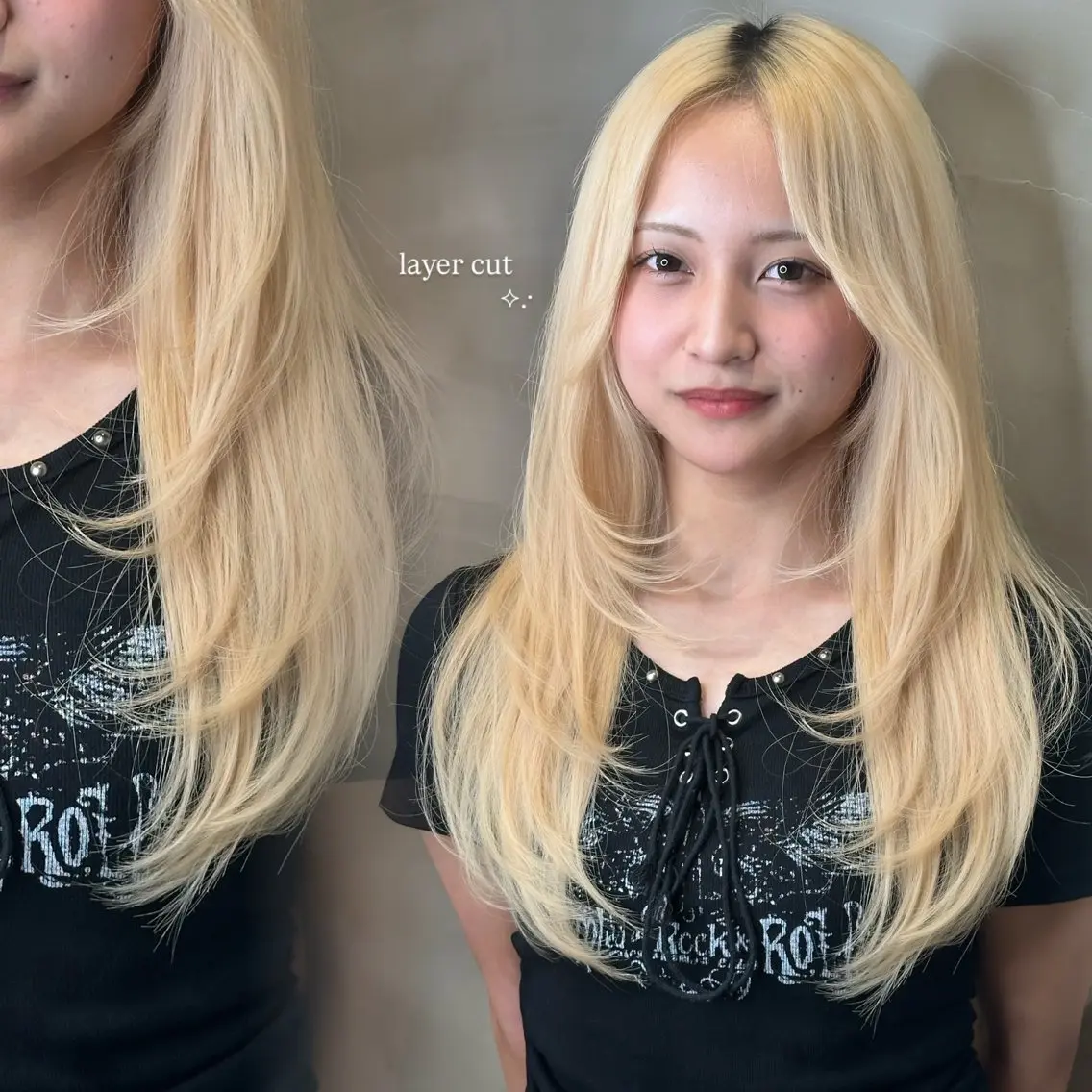 【人気No.3】ケア剤入りカラー＋カット(ロングスタイル限定）毛先・顔周りカット可能◎の写真