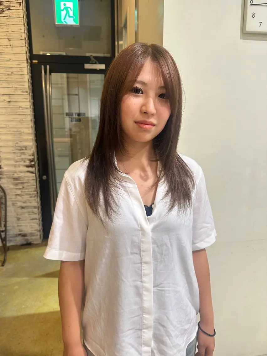 セミロング カラー ヘアカラー 名古屋カラー ひかりのヘアスタイル